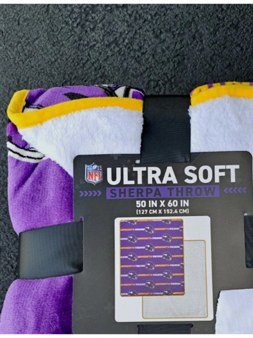Minnesota Vikings Sherpa Throw Blanket Ultra Supersoft 60